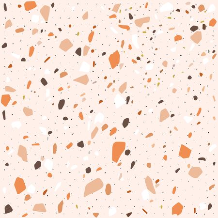 Terrazzo texture classic italian floor composed of natural stone, granite, quartz, marble, glass and concrete. Vector terrazzo veneziano seamless pattern. Stone abstract background for interior designのイラスト素材