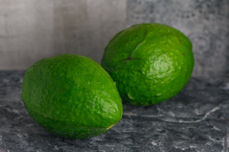 fresh avocado on a stone tableの写真素材