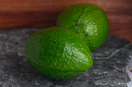 fresh avocado on a stone table 4の写真素材