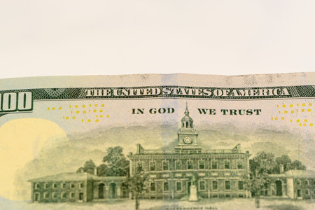 100 dollar bills on white background 18の写真素材