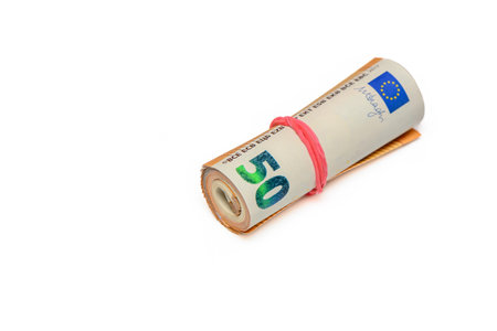 50 euro bills on white background 15の写真素材