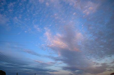 sunset sky on the island of Cyprus, colorful clouds and reflections in the sky 1の写真素材