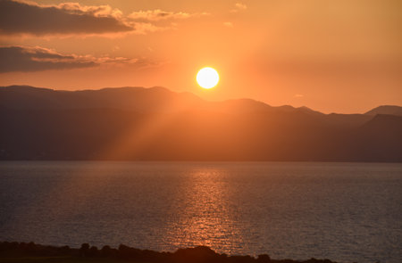 the sun sets behind the mountains in winter in Cyprus 5