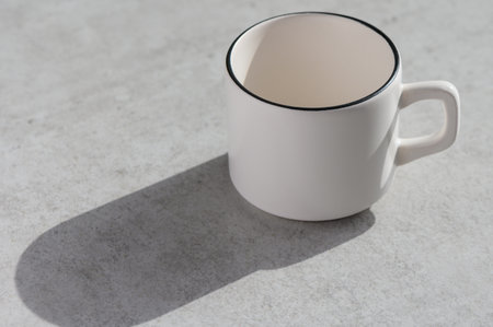 empty coffee cup on stone background 1の写真素材