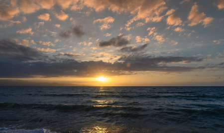 Sunset in Cyprus. The sun sets in the Mediterranean. 3の写真素材