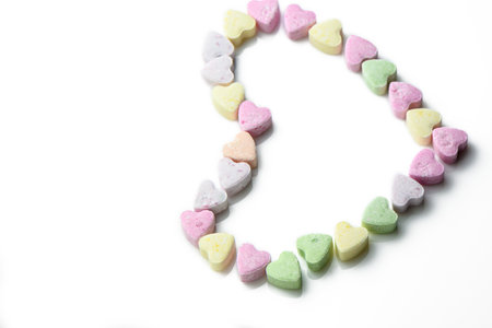 Heart shaped candies for Valentines Dayの写真素材