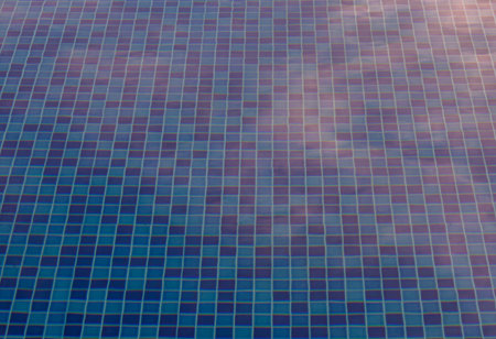 water in the pool in the evening lightの写真素材