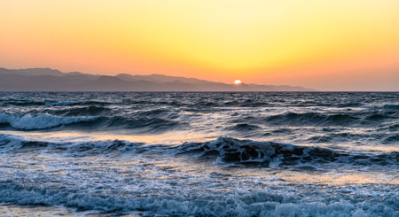 beautiful sunset on the Mediterranean coast 2の写真素材