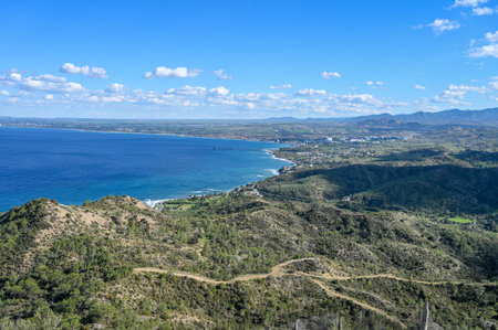 mountains sea bay on the Mediterranean sea in winter 9の写真素材