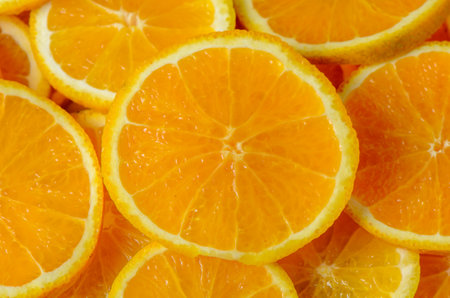 Close up of cross section of orange