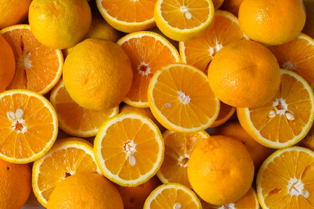 Orange slices as texture background