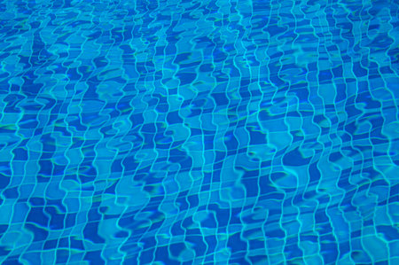 Swimming Pool Surface With Light Reflection