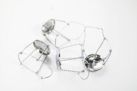 muselets on white backgroundの写真素材