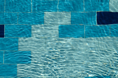 Water ripples on a swimming poolの写真素材