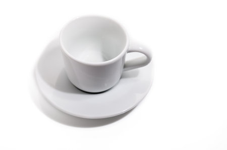 White cup isolated on white backgroundの写真素材