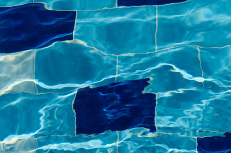 Beautiful sun reflections of water in the pool. Summer. Flight holidaysの写真素材