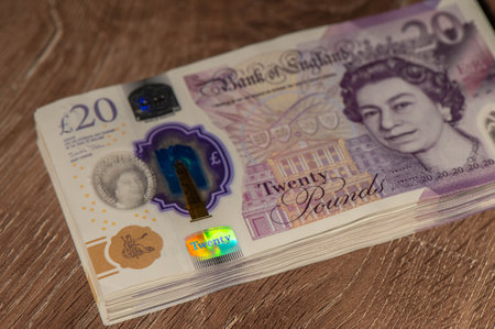 Pile of money british pounds sterling gbp for business and finance 3の写真素材