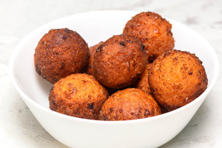 Appetizing fried cheese balls