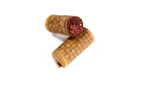 wine cork isolated on whiteの写真素材