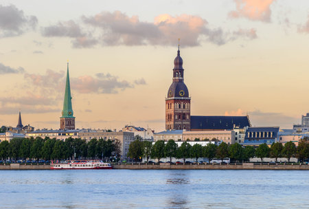 Dome cathedral and other medieval churches are famous medieval architectural sightseeings in old...