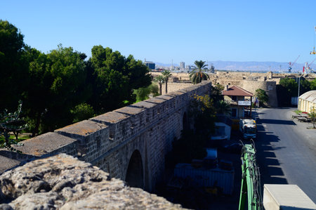 Wander through the remnants of fortress walls while enjoying the warm Cypriot sun and vibrant blue skies.の写真素材