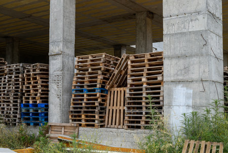 Unfinished Building with Wooden Pallets on Ground Floor in Cyprus