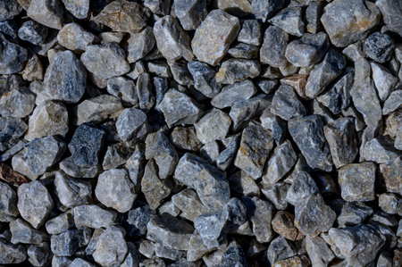 Granite gravel used as a construction and decorative material.