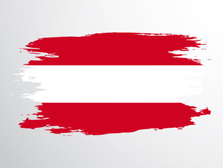 Flag of Austria painted with a brush. Vector flag of Austriaのイラスト素材