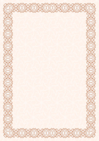Vector frame with floral ornament. beautiful frame with leaves. Background for certificate, letterheadのイラスト素材