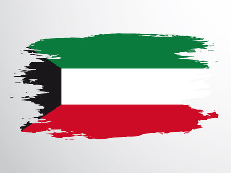Kuwait vector flag painted with a brushのイラスト素材
