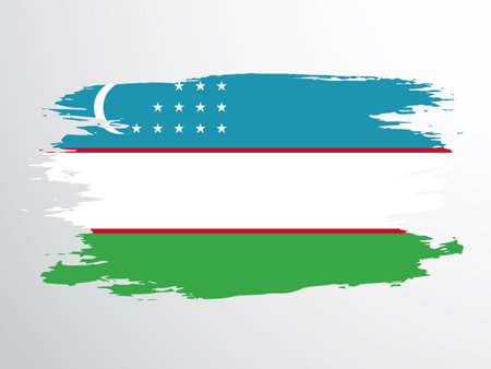 Brush vector flag of Uzbekistanのイラスト素材