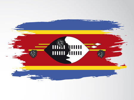 Eswatini vector flag painted with a brushのイラスト素材