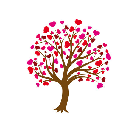 Tree with a heart instead of leavesのイラスト素材