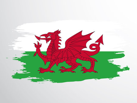 Wales vector flag painted with a brushのイラスト素材