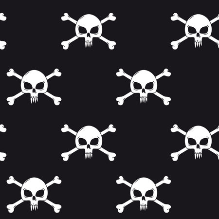 Pattern with skulls.のイラスト素材