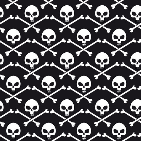 Pattern with skull and crossbones.のイラスト素材