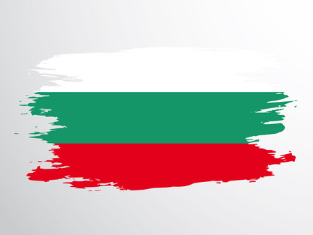 Flag of Bulgaria painted with a brushのイラスト素材