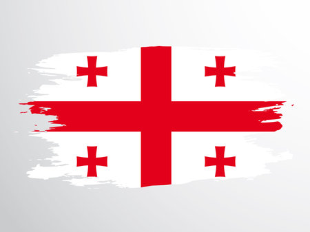 Flag of Georgia painted with a brushのイラスト素材