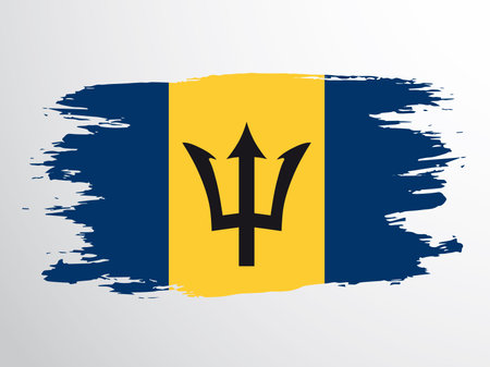 Brush painted flag of Barbados.のイラスト素材