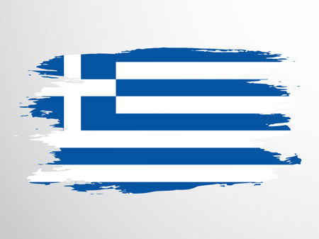 Greece flag painted with a brushのイラスト素材