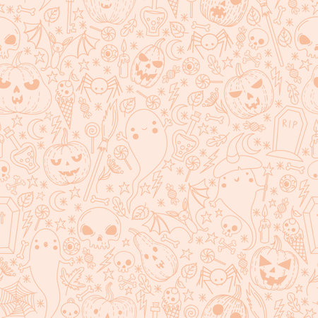 Pattern for Halloween on a light backgroundのイラスト素材