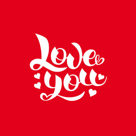 Postcard I love you. Beautiful letteringのイラスト素材