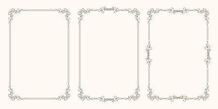 Vector set with swirl framesのイラスト素材