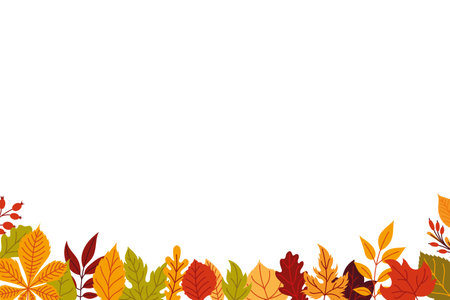 Frame with autumn leaves. Background with autumn leaves with an empty space for text.のイラスト素材