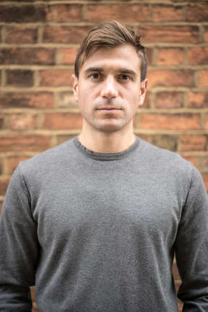 Male Portrait Headshot Outdoors, Italian Male Modelの写真素材