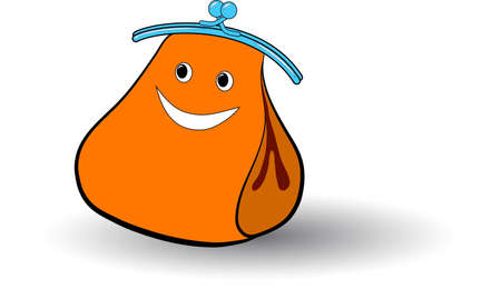 Vector illustration of smiling full orange purseのイラスト素材