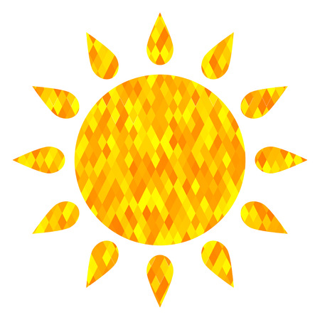 Simple symbol of sun with diamond pattern.のイラスト素材