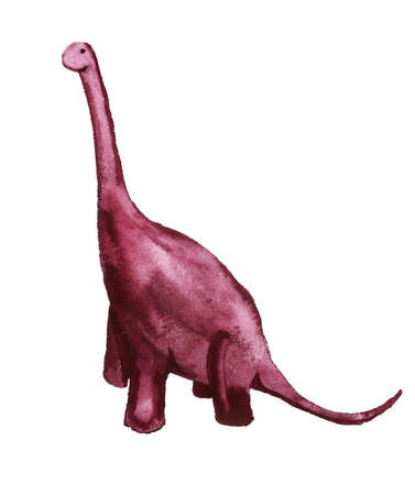 Cartoon dinosaur. Illustration for kids. Watercolor image isolated on white background.の写真素材