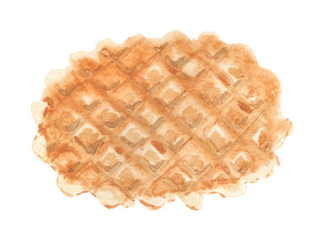Watercolor image of waffle.の写真素材