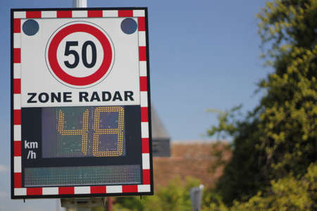 Speed control radar zone in built-up areasの写真素材